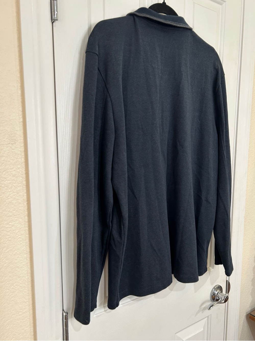 Calvin Klein Mens XL Dark Gray Zip Mock Neck Sweatshirt 100% Cotton - Picture 7 of 10
